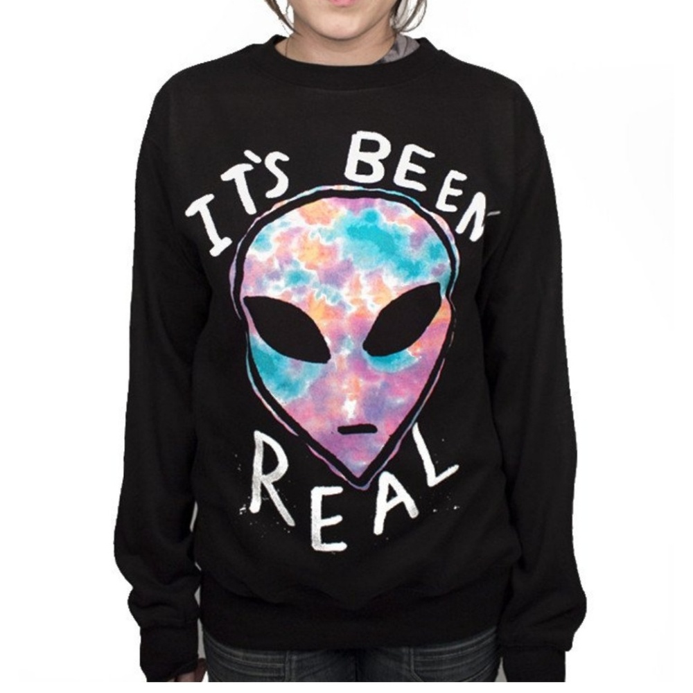 Watercolor Alien Design Crewneck - Medium